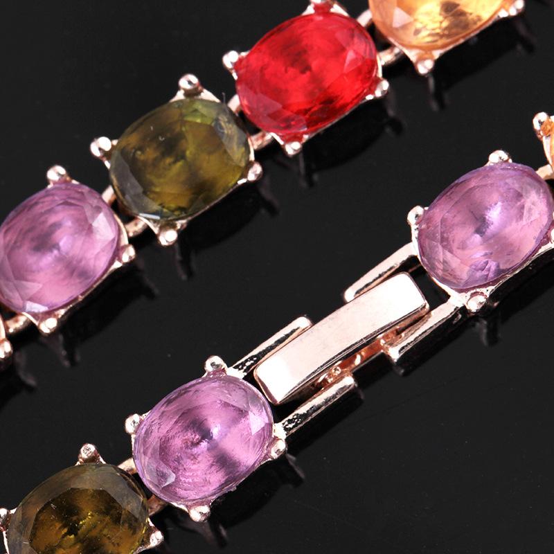 Simple fashion colorful zircon Mona Lisa gemstone bracelet temperament all-match color diamond jewelry