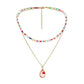 Fashion trend double-layer water drop dried flower resin pendant simple temperament elegant necklace jewelry female