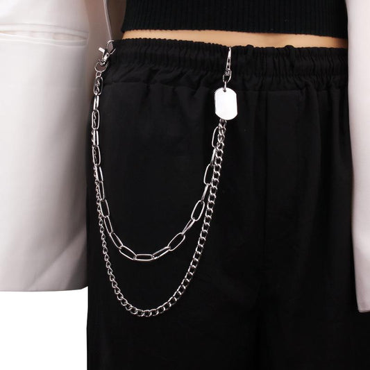 Jewelry personality U-shaped thick chain all-match waist chain simple hip-hop small square brand fashion retro waist chain