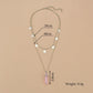 Fashion Retro Resin Hexagon Pillar Pendant Necklace Round Iron Plate Clavicle Chain Necklace Accessories