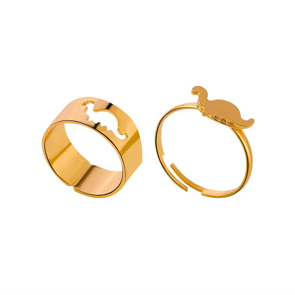 Creative Hollow Dinosaur Ring Set Retro Simple Metal Ring Design Sense