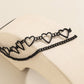 Jewelry Sweet and Cool Black Peach Heart Chain Double Layer Necklace Female Personality Geometric Metal Hollow Necklace