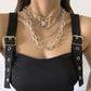 Jewelry Punk Retro Heavy Industry Metal Lock Necklace Female Hip Hop Geometric Cross Chain Necklace