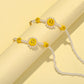 Cute smiling face pearl mask hanging chain necklace fresh sun flower acrylic smiling glasses chain