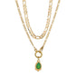 Vintage Alloy Drop Pendant Necklace Fashion Double Chain Necklace Ladies Accessories