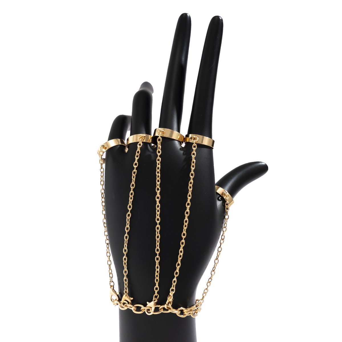 Jewelry Retro Sweet Cool Dark Single Hand Decoration Punk Metal Cross Chain Finger Bracelet Female