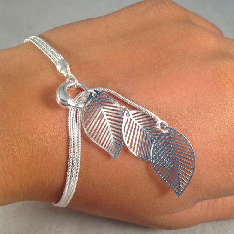 Jewelry Gold Wire Mesh Alloy Bracelet Hollow Leaf Bracelet