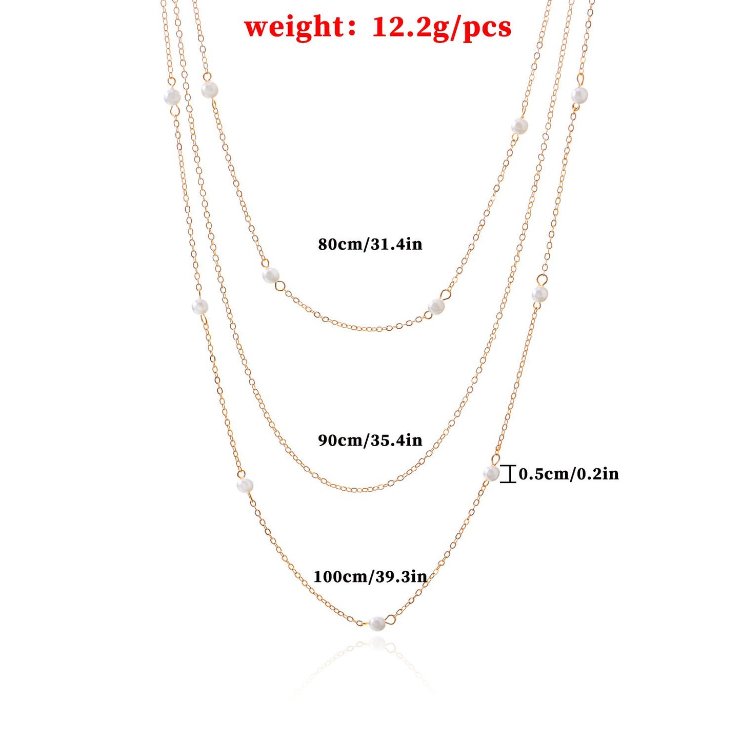 Jewelry Elegant Imitation Pearl Layer Necklace Geometric Trend Street Style Necklace