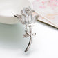 Rose Crystal Brooch Temperament Ladies Coat Jewelry Wedding Bridal Corsage