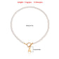 Explosive simple imitation pearl chain letter A pendant necklace female choker pearl necklace