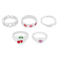 R79 Niche accessories drop oil love flower cherry ring exaggerated chain geometric ring female