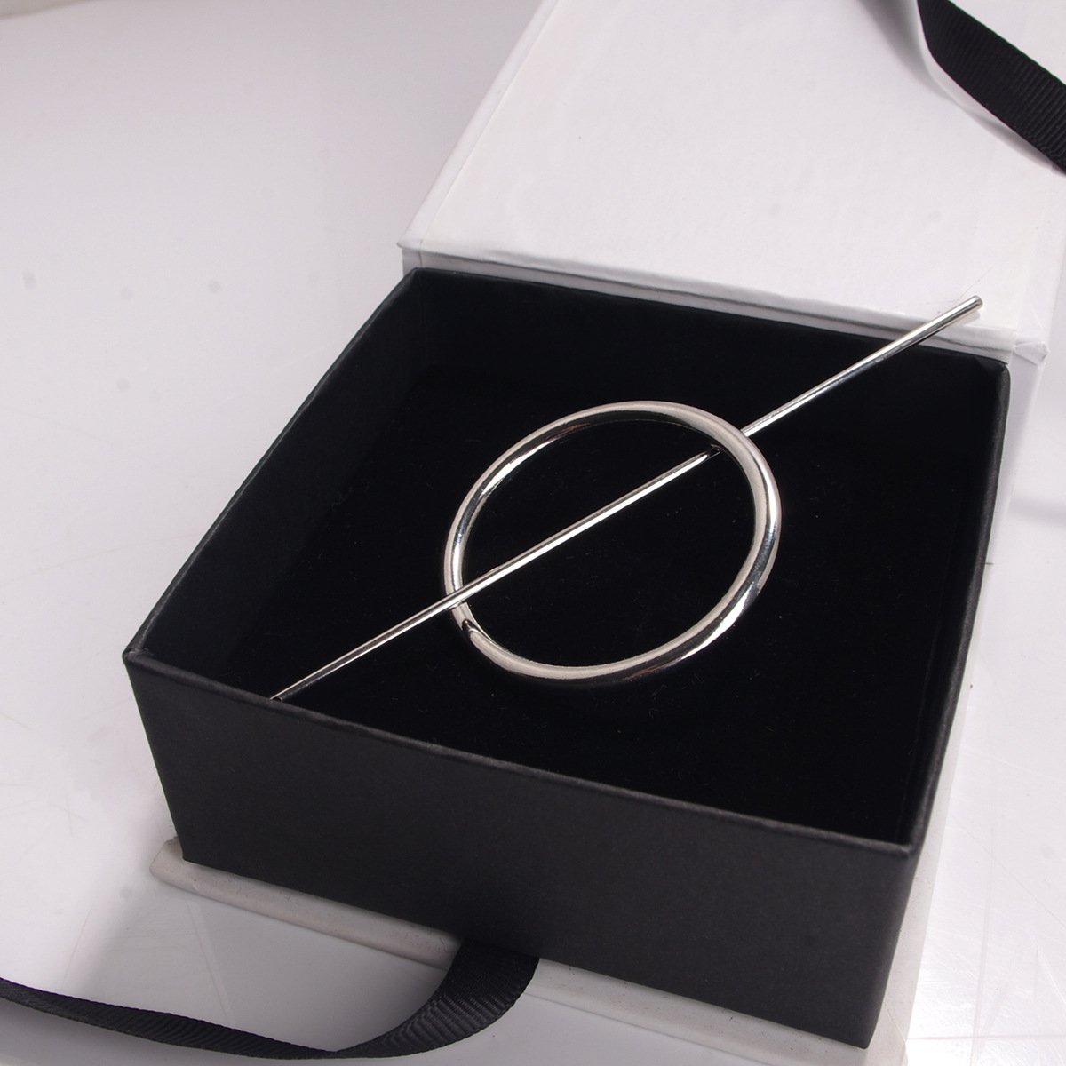 Fashion hair accessories geometric round hollow hairpin head ornament circle hairpin jewelry