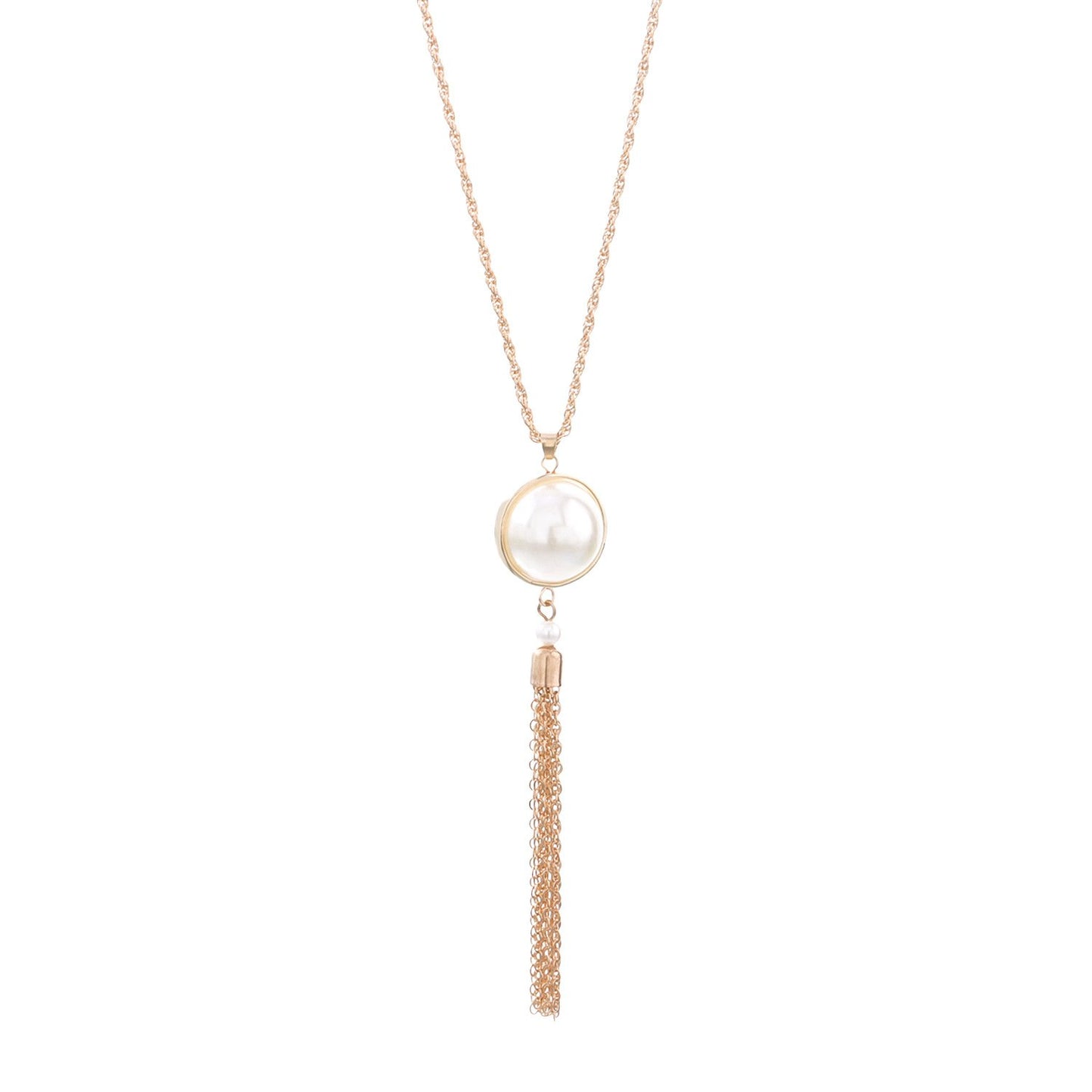 Jewelry Simple Knotted Tassel Long Necklace Sweater Chain Popular Pearl Women's Pendant