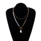Jewelry Temperament Short Shaped Pearl Pendant Necklace Female Creative Trend Double Bead Necklace