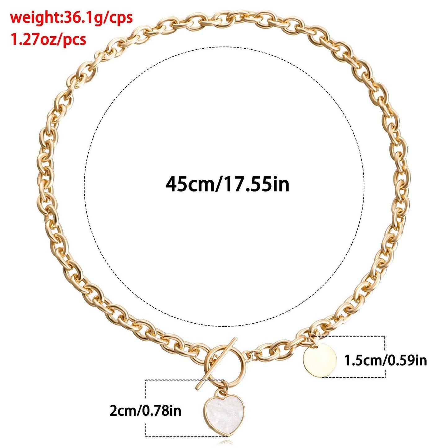 Jewelry trend clavicle chain love white mother-of-pearl necklace bracelet female simple high-end sweater chain