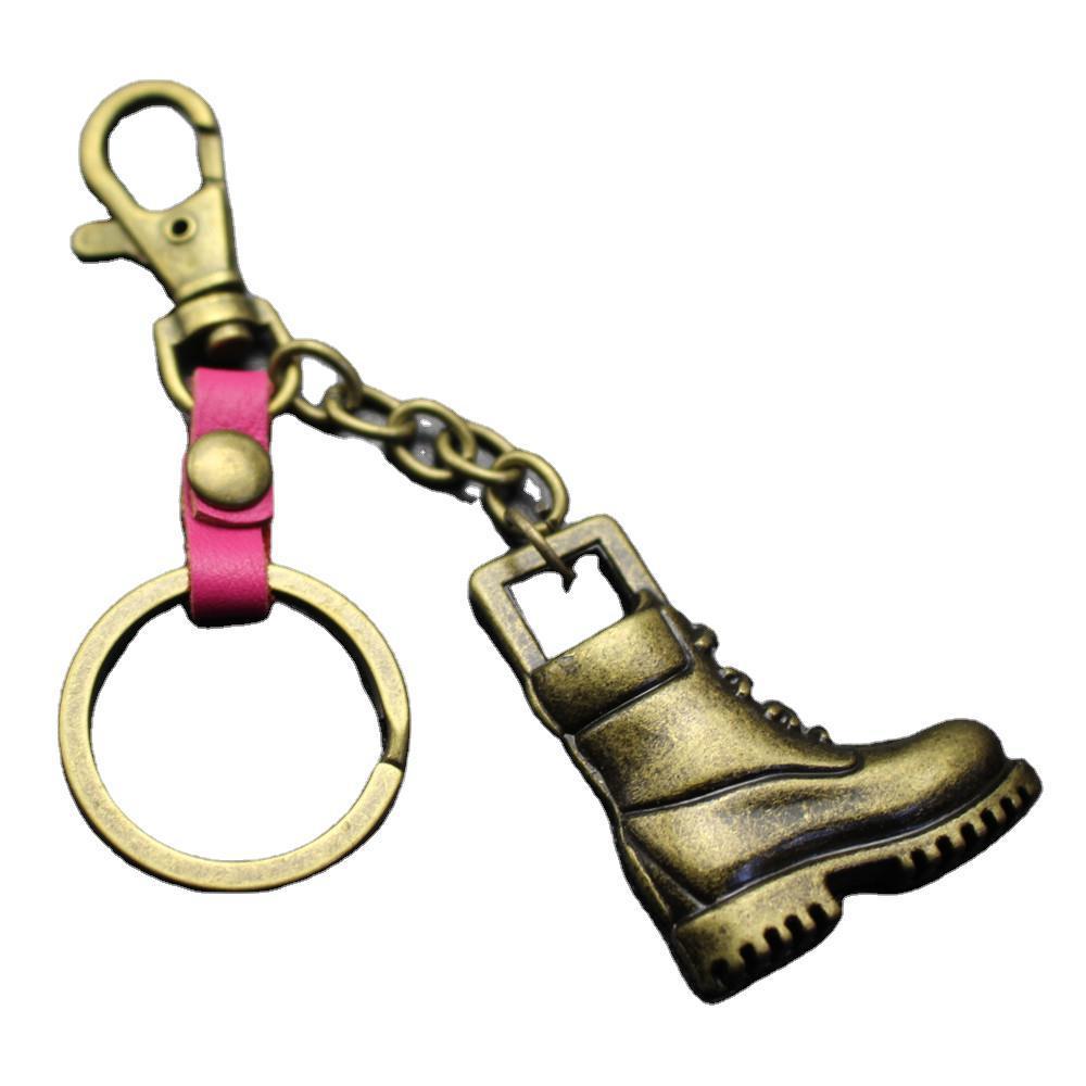 Retro horse boots key chain brushed shiny alloy accessories car key bag pendant gift Taobao gift