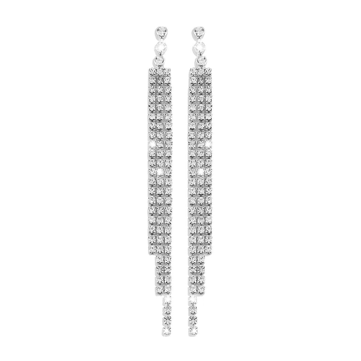 E1481 Baroque Tassel Long Earrings Capable Temperament Workplace Retro Niche Cold Temperament Earrings