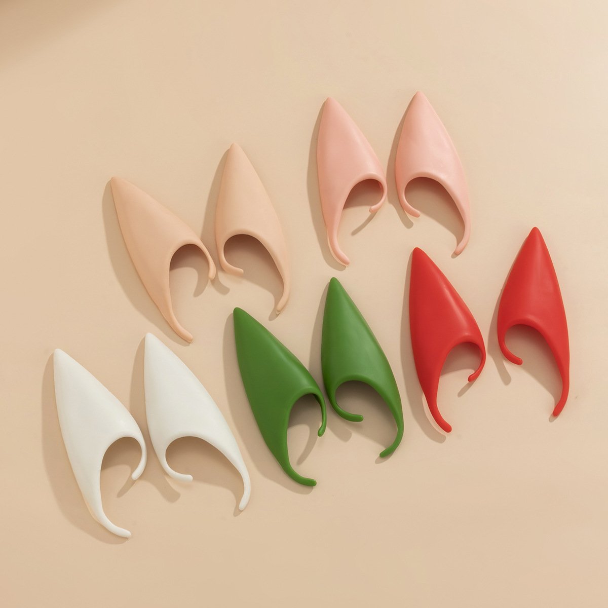 Creative Silicone Halloween Funny Elf Earrings Female Simple Geometric Color Sweet Cool No Pierced Ear Clips