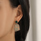 Dongdaemun Retro Irregular Geometric Gravel Earrings French Temperament Color Stone Earrings Female Jewelry