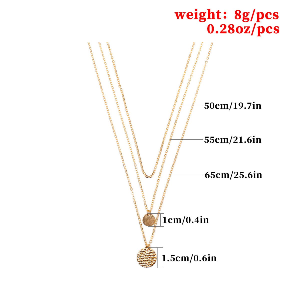 Fashion Geometric Metal Lasso Simple Necklace Metal Sequin Multilayer Necklace