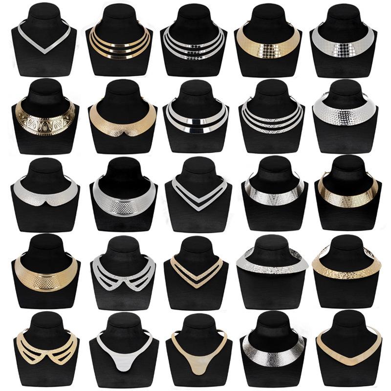 Fashion exaggerated metal hollow three-ring collar catwalk necklace clavicle chain jewelry