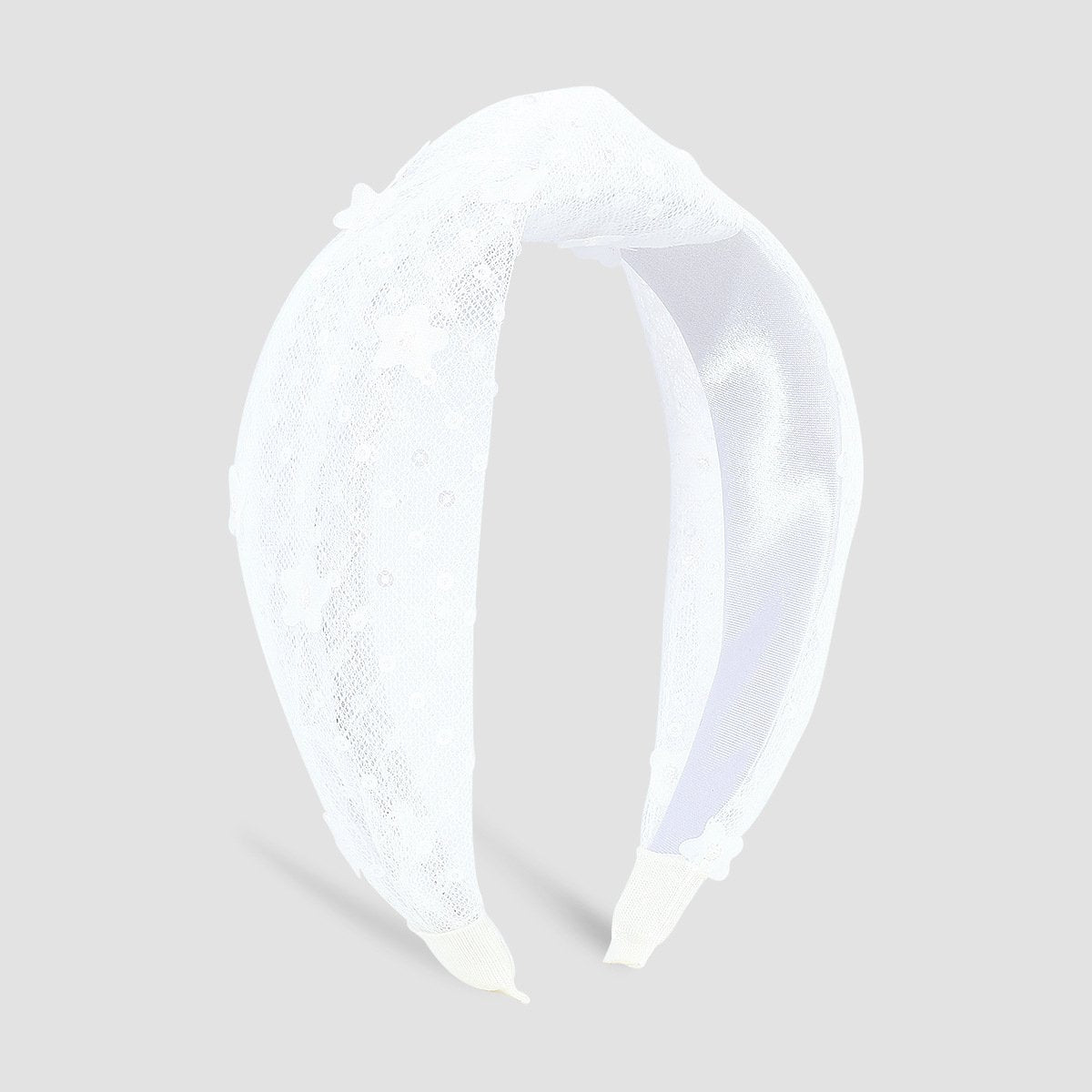 F418 Internet celebrity fashion hair hoop women's net gauze sequins knotted head hoop Mori girl age-reducing flower hair accessories