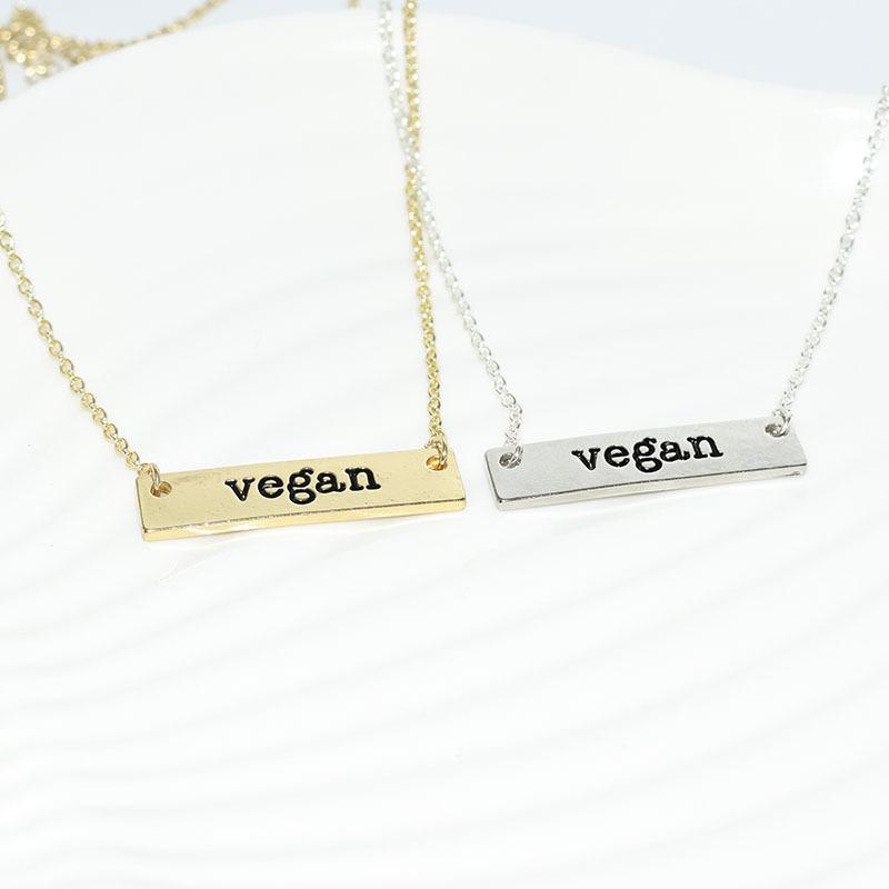 Jewelry strip hand-smeared Vegan personality vegetarian lifestyle pendant necklace
