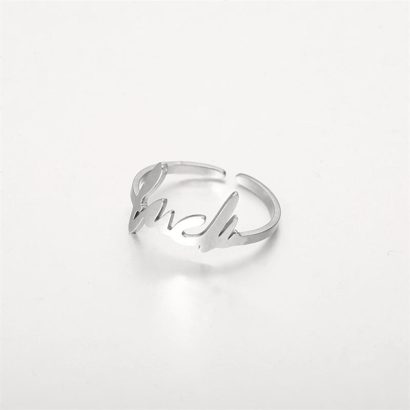 Fashionable Fuck Letter Ring Titanium Steel 18K Furnace Vacuum Plating Explosive Accessories