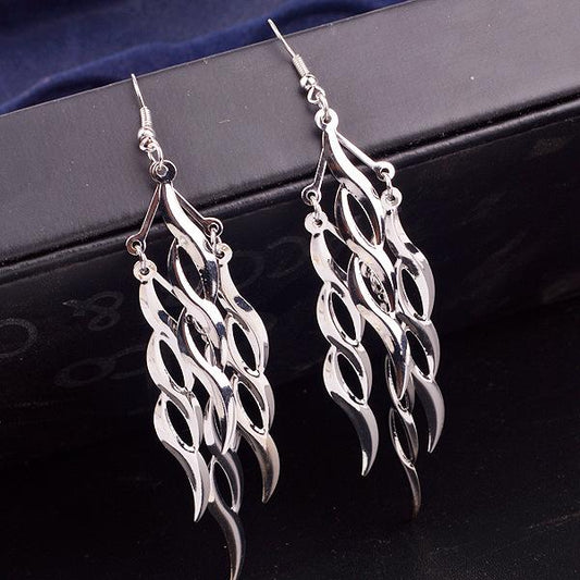 Spiral Wicker Shiny Earrings Night Party Stage Performance Earrings