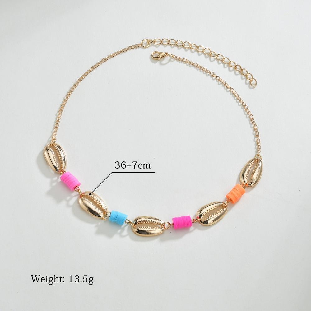 Bohemian Alloy Shell Necklace Fashion Polymer Clavicle Chain Necklace Ladies Jewelry