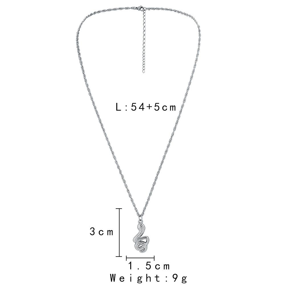 Fashion simple punk personality niche design men's stainless steel winding snake pendant titanium steel necklace