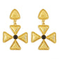 E11114 French retro minimalist triangular cross earrings micro-inlaid resin geometric middle-aged earrings