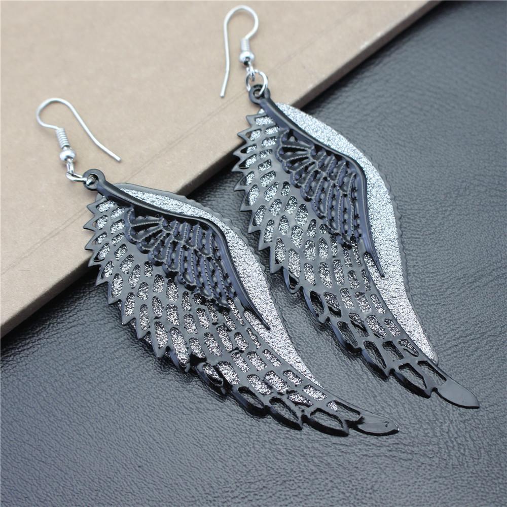 Multi-layer Hollow Angel Wings Earrings Ladies Vintage Frosted Earrings