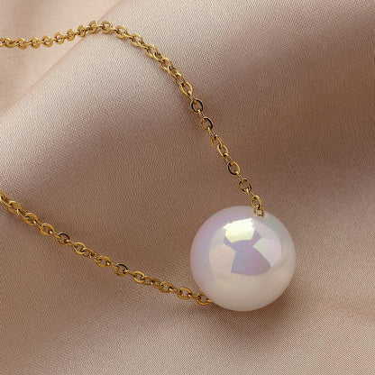 Simple Polarized Mermaid Pearl Necklace Women's Light Luxury Niche Design High-end Clavicle Chain Necklace