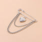 Jewelry creative openable embossed love brooch retro light luxury trend chain pin accessories