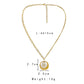 Fashion personality stainless steel gold shell letter M diamond pendant titanium steel ladies necklace