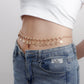 Sweet and cool simple single-layer beauty head tassel geometric waist chain sexy hipster metal chain body chain female