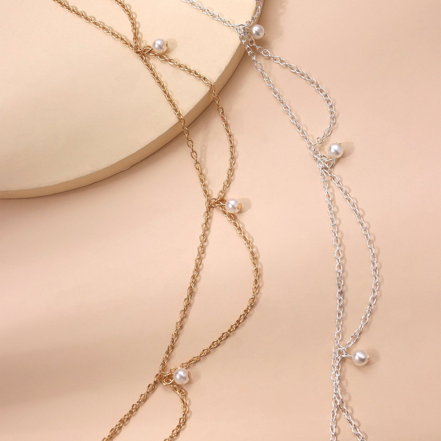 Simple Handmade Jewelry Boho Wave Tassel Chain Pearl Headband Hair Accessories