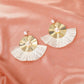 Exaggerated Metal Tassel Earrings Bohemian Fan-shaped Irregular Earrings Retro Geometric Pearl Earrings