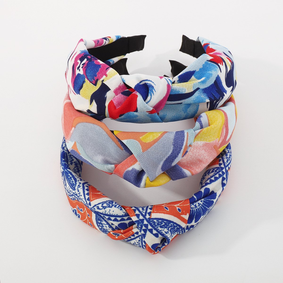 F4582 Bohemian ethnic holiday headband fabric exaggerated geometric color printing fashion headscarf headband