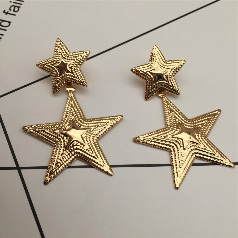 Simple fan-shaped stud earrings metal star earrings popular earrings street stall women's trinkets