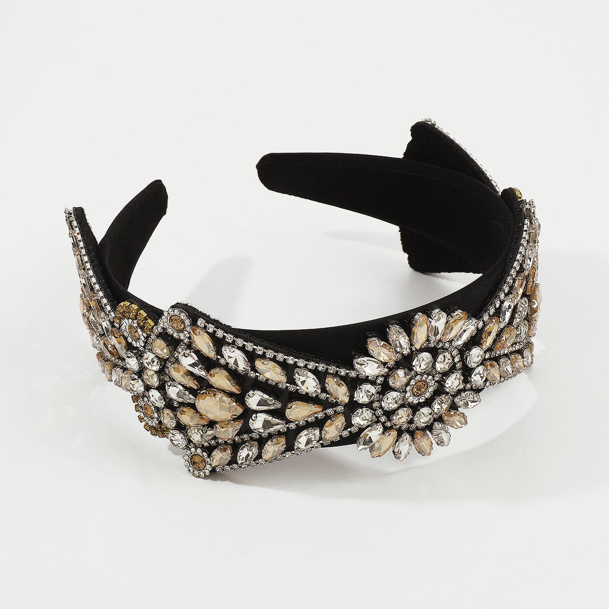 F4668 Baroque exaggerated full diamond flower fabric headband palace light luxury geometric fashion headband female