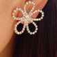 1727 Temperament Full of Diamond Flower Earrings Personality Atmospheric Creative Fairy Ear Studs Niche Design Earrings