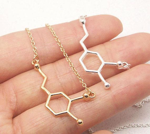 Creative Personality Jewelry Dopamine Chemical Molecular Pendant Necklace Exquisite Clavicle Chain Necklace