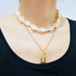 Jewelry simple beach female crafts set chain national mix and match shell lock double layer necklace