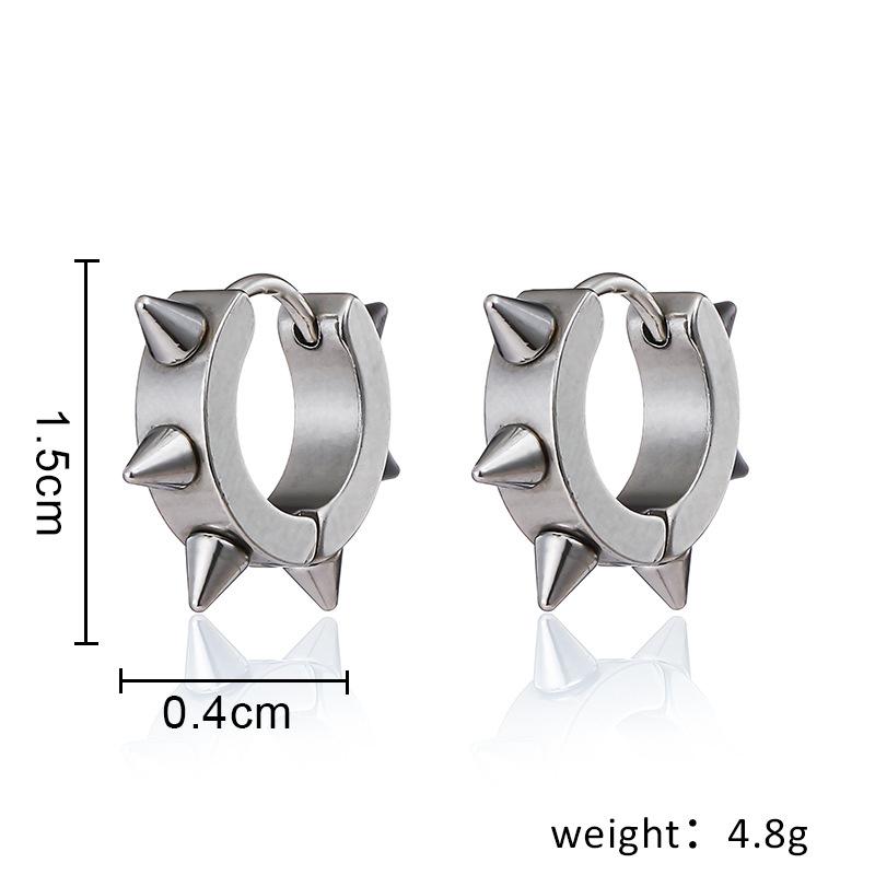 Men's street trend art punk stainless steel rivet earrings men's personality