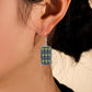 Bohemian Ethnic Women's Peacock Feather Pattern Square Retro Short Pendant Earrings Women