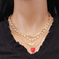 Three-piece set of angel love necklace set light luxury trend net red temperament stacked multi-layer necklace