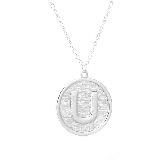 Jewelry round cake horseshoe-shaped U-shaped necklace tag ID card letter pendant female necklace