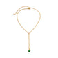 Jewelry single-layer luminous stone pendant necklace female simple cross thin chain Y-shaped tassel necklace